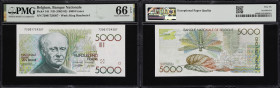 BELGIUM. Banque Nationale de Belgique. 5000 Francs, ND (1982-92). P-145. PMG Gem Uncirculated 66 EPQ.
