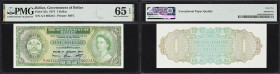 BELIZE. Lot of (2). Government of Belize. 1 Dollar, 1974-76. P-33a & 33c. PMG Choice Uncirculated 64 EPQ to Gem Uncirculated 65 EPQ.