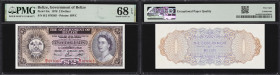 BELIZE. Government of Belize. 2 Dollars, 1.1.1976. P-34c. PMG Superb Gem Uncirculated 68 EPQ.