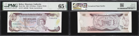 BELIZE. Lot of (2). Monetary Authority of Belize & Central Bank of Belize. 10 Dollars, 1980-83. P-40a & 44a. PMG Gem Uncirculated 65 EPQ to Gem Uncirc...
