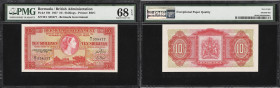 BERMUDA. Bermuda Government. 10 Shillings, 1.5.1957. P-19b. PMG Superb Gem Uncirculated 68 EPQ.