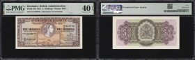 BERMUDA. Lot of (3). Bermuda Government. 5 & 10 Shillings, 1 Pound, 1957-66. P-18b, 19c, & 20d. PMG Very Fine 30 & Extremely Fine 40 EPQ.