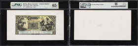 BOLIVIA. Lot of (2). Banco Nacional de Bolivia. 5 Bolivianos, 1892 & ND (1892). P-S212p1 & S212p2. Front & Back Proofs. PMG Gem Uncirculated 65 EPQ to...