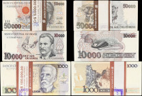 BRAZIL. Lot of (3) Packs of (100). Banco Central do Brasil. 1,000 Cruzados, 10,000 & 50,000 Cruzeiros, ND (1987-93). P-213b, 233c & 234. Uncirculated.