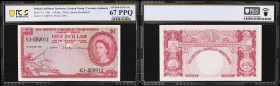 BRITISH CARIBBEAN TERRITORIES. Currency Board of the British Caribbean Territories. 1 Dollar, 2.1.1961. P-7c. PCGS Banknote Superb Gem Uncirculated 67...