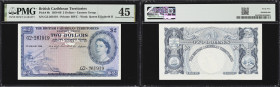BRITISH CARIBBEAN TERRITORIES. Currency Board of the British Caribbean Territories. 2 Dollars, 3.1.1956. P-8b. PMG Choice Extremely Fine 45.