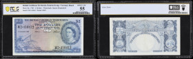 BRITISH CARIBBEAN TERRITORIES. Currency Board of the British Caribbean Territories. 2 Dollars, 2.1.1963. P-8c. PCGS Banknote About Uncirculated 55.