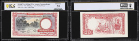 BRITISH WEST AFRICA. West African Currency Board. 20 Shillings, 13.1.1956. P-10a. PCGS Banknote About Uncirculated 55.