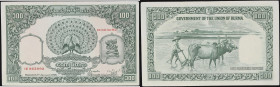 BURMA. Government of the Union of Burma. 100 Rupees, 1.1.1948. P-37. Extremely Fine.