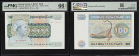 BURMA. Union of Burma Bank. 100 Kyats, ND (1976). P-61. PMG Gem Uncirculated 66 EPQ.