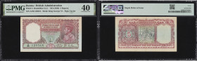 BURMA. Lot of (4). Mixed Banks. 1, 5, & 10 Rupees, ND (1938-47) & 1940. P-4, 25b, 28, & 30. PMG Choice Very Fine 35 to About Uncirculated 53.