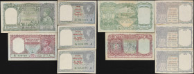 BURMA. Lot of (5). Mixed Banks. 1, 5, & 10 Rupees, ND (1938) & 1940-47. P-4, 5, 25, & 30. Very Fine.