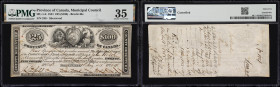 CANADA--MUNICIPAL ISSUES. Province of Canada. 25 Pounds (100 Dollars), 1.5.1851. MU-1-ii. PMG Choice Very Fine 35.
