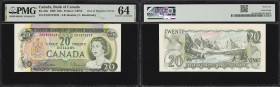 CANADA--ERRORS. Bank of Canada. 20 Dollars, 1969. BC-50a. Out of Register Error. PMG Choice Uncirculated 64.