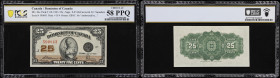 CANADA--DOMINION OF CANADA. Dominion of Canada. 25 Cents, 2.7.1923. DC-24c. PCGS Banknote Choice About Uncirculated 58 PPQ.