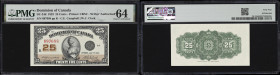 CANADA--DOMINION OF CANADA. Dominion of Canada. 25 Cents, 2.7.1923. DC-24d. PMG Choice Uncirculated 64.