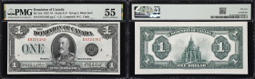 CANADA--DOMINION OF CANADA. Dominion of Canada. 1 Dollar, 2.7.1923. DC-25o. PMG About Uncirculated 55.