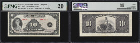 CANADA--BANK OF CANADA. Bank of Canada. 10 Dollars, 1935. BC-7. English Text. PMG Very Fine 20.
