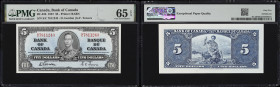 CANADA--BANK OF CANADA. Bank of Canada. 5 Dollars, 2.1.1937. BC-23b. PMG Gem Uncirculated 65 EPQ.