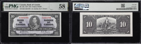 CANADA--BANK OF CANADA. Bank of Canada. 10 Dollars, 2.1.1937. BC-24b. PMG Choice About Uncirculated 58.