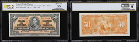 CANADA--BANK OF CANADA. Bank of Canada. 50 Dollars, 2.1.1937. BC-26b. PCGS Banknote About Uncirculated 55.