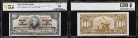 CANADA--BANK OF CANADA. Bank of Canada. 100 Dollars, 2.1.1937. BC-27c. PCGS Banknote About Uncirculated 50.