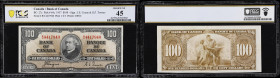 CANADA--BANK OF CANADA. Bank of Canada. 100 Dollars, 2.1.1937. BC-27c. PCGS Banknote Choice Extremely Fine 45.