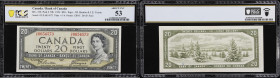 CANADA--BANK OF CANADA. Lot of (2). Bank of Canada. 20 Dollars, 1954. BC-33b. Devil's Face. PCGS Banknote About Uncirculated 53 to About Uncirculated ...
