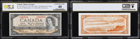 CANADA--BANK OF CANADA. Bank of Canada. 50 Dollars, 1954. BC-34b. Devil's Face. PCGS Banknote Extremely Fine 40.