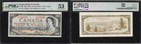 CANADA--BANK OF CANADA. Bank of Canada. 100 Dollars, 1954. BC-35b. Devil's Face. PMG About Uncirculated 53.