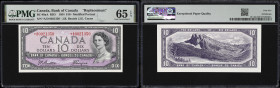 CANADA--BANK OF CANADA. Bank of Canada. 10 Dollars, 1954. BC-40aA. Replacement. PMG Gem Uncirculated 65 EPQ.