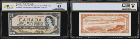 CANADA--BANK OF CANADA. Lot of (2). Bank of Canada. 50 & 100 Dollars, 1954. BC-34b & BC-35a. Devil's Face. PCGS Banknote Choice Extremely Fine 45.