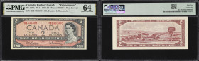 CANADA--BANK OF CANADA. Lot of (5). Bank of Canada. 2 Dollars, 1954. BC-38bA, BC-38c & BC-38d. PMG Choice About Uncirculated 58 & Choice Uncirculated ...