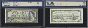 CANADA--BANK OF CANADA. Lot of (3). Bank of Canada. 20 & 50 Dollars, 1954. P-BC-41a, BC-42a & BC-42b. WBG Choice About Uncirculated 58 to Choice Uncir...