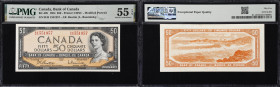 CANADA--BANK OF CANADA. Lot of (2). Bank of Canada. 20 & 50 Dollars, 1954. BC-41b & BC-42b. PMG About Uncirculated 53 EPQ to About Uncirculated 55 EPQ...