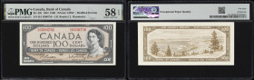 CANADA--BANK OF CANADA. Lot of (2). Bank of Canada. 50 & 100 Dollars, 1954. BC-42b & BC-43b. PMG Choice About Uncirculated 58 to Choice About Uncircul...