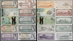 CANADA--BANK OF CANADA. Lot of (10). Bank of Canada. 1, 2, 10, 20, & 50 Dollars, 1954-2012. P-Various. Very Fine to Uncirculated.