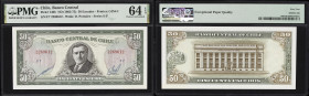 CHILE. Banco Central De Chile. 50 Escudos, ND (1962-75). P-140b. PMG Choice Uncirculated 64 EPQ.