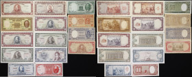 CHILE. Lot of (14). Banco Central de Chile. Mixed Denominations, 1945 & ND (1947-61). P-Various. Very Fine to About Uncirculated.