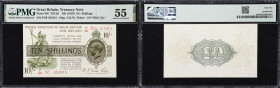 GREAT BRITAIN. Lords Commissioners of His Majesty's Treasury. 10 Shillings, ND (1919). P-356. T25-26. PMG About Uncirculated 55.