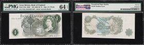 GREAT BRITAIN. Bank of England. 1 Pound, ND (1966-70). P-374e. B305. Mismatched Serial Number Error. PMG Choice Uncirculated 64 EPQ.