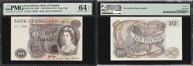GREAT BRITAIN. Lot of (2). Bank of England. 10 Pounds, ND (1970-75). P-376c. B326. Consecutive. PMG Choice Uncirculated 64 EPQ.
