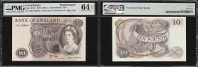 GREAT BRITAIN. Bank of England. 10 Pounds, ND (1970-75). P-376c*. B327. Replacement. PMG Choice Uncirculated 64 EPQ.