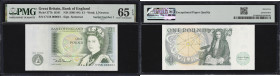 GREAT BRITAIN. Bank of England. 1 Pound, ND (1981-84). P-377b. B341. Serial Number 1. PMG Gem Uncirculated 65 EPQ.