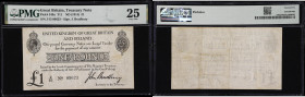 GREAT BRITAIN. Lot of (3). Lords Commissioners of His Majesty's Treasury & Bank of England. 1 Pound, ND (1914-55). P-349a & 369b. T11 & B268. PMG Very...