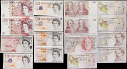 GREAT BRITAIN. Lot of (8). Bank of England. 10 & 50 Pounds, 1993-2010. P-386a, 388c, 389c, 393a & 393b. Extremely Fine to Uncirculated.
