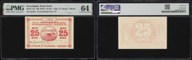 GREENLAND. Styrelsen af Kolonierne i Gronland. 25 Ore, ND (1913). P-11b. PMG Choice Uncirculated 64.