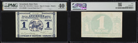 GREENLAND. Styrelsen af Kolonierne i Gronland. 1 Krone, ND (1913). P-13b. PMG Extremely Fine 40.