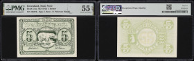 GREENLAND. Gronlands Styrelse. 5 Kroner, ND (1945). P-15Aa. PMG About Uncirculated 55 EPQ.