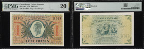 GUADELOUPE. Caisse Centrale de la France d'Outre-Mer. 100 Francs, 2.2.1944. P-29a. PMG Very Fine 20.